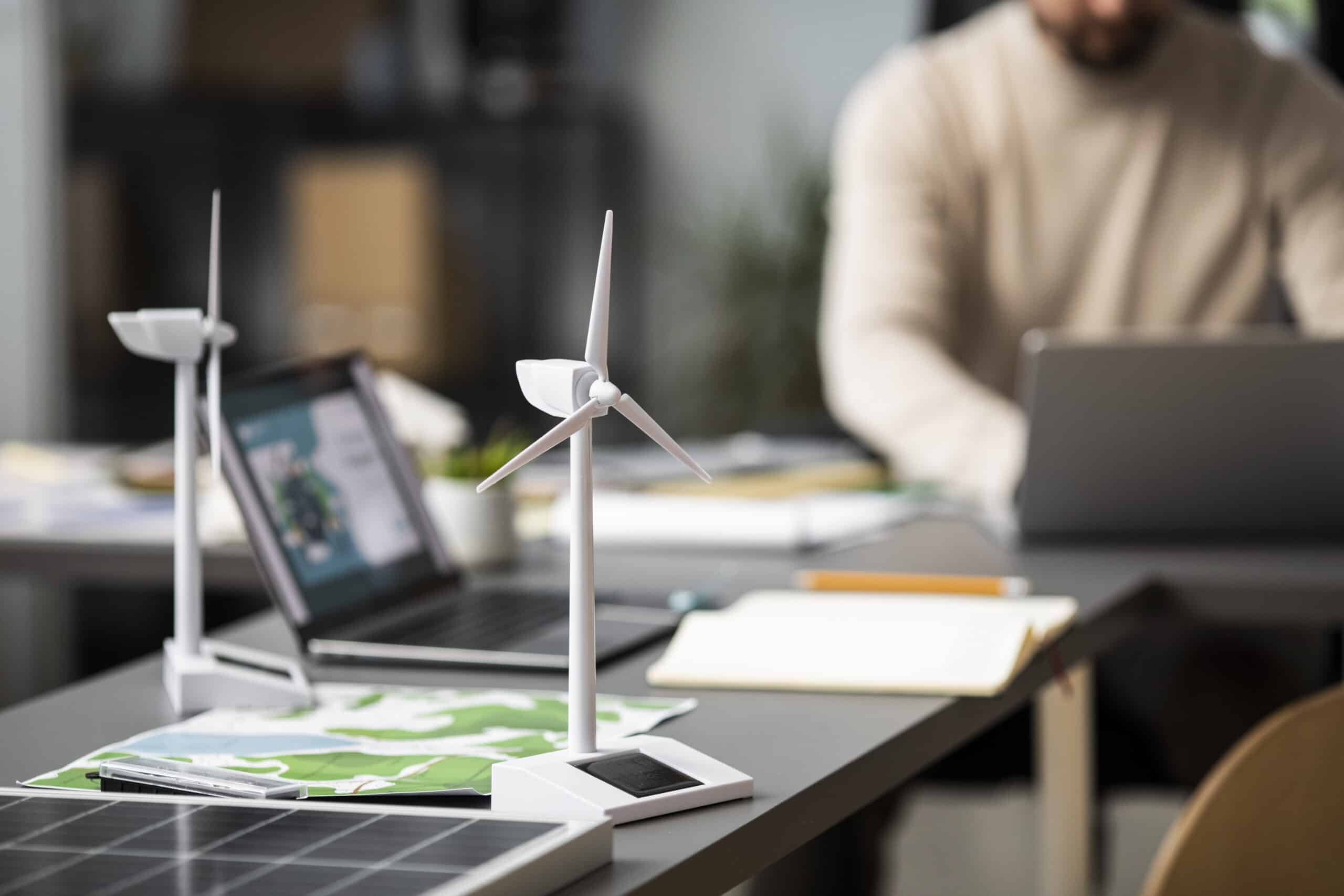 Bureau d'entreprise avec un projet d'énergie renouvelable