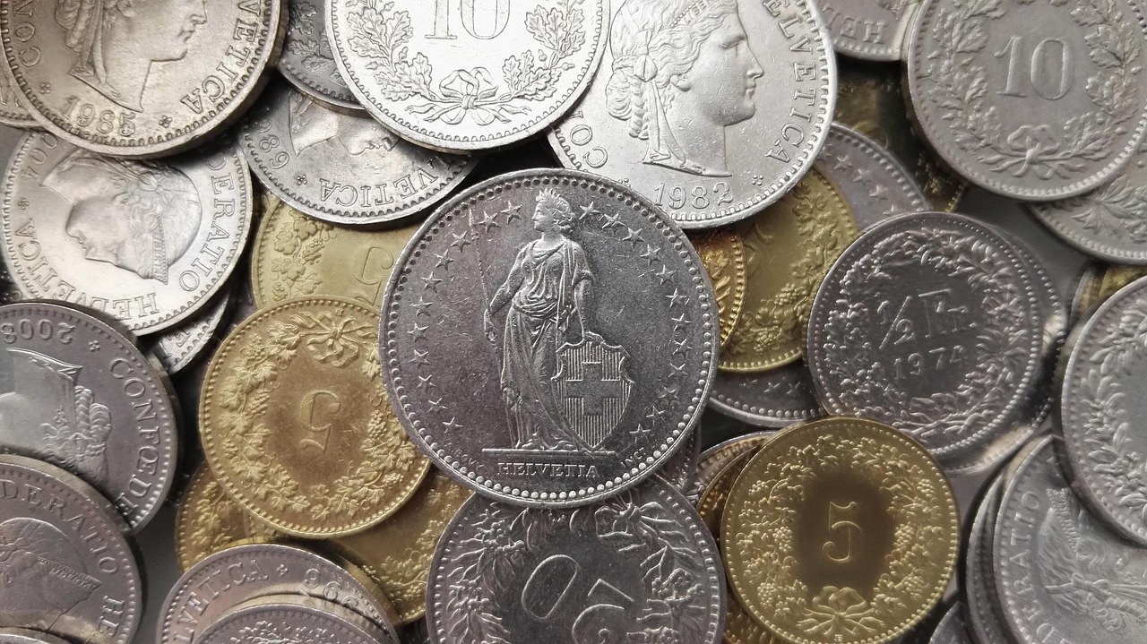 Image avec des pièces de francs Suisse